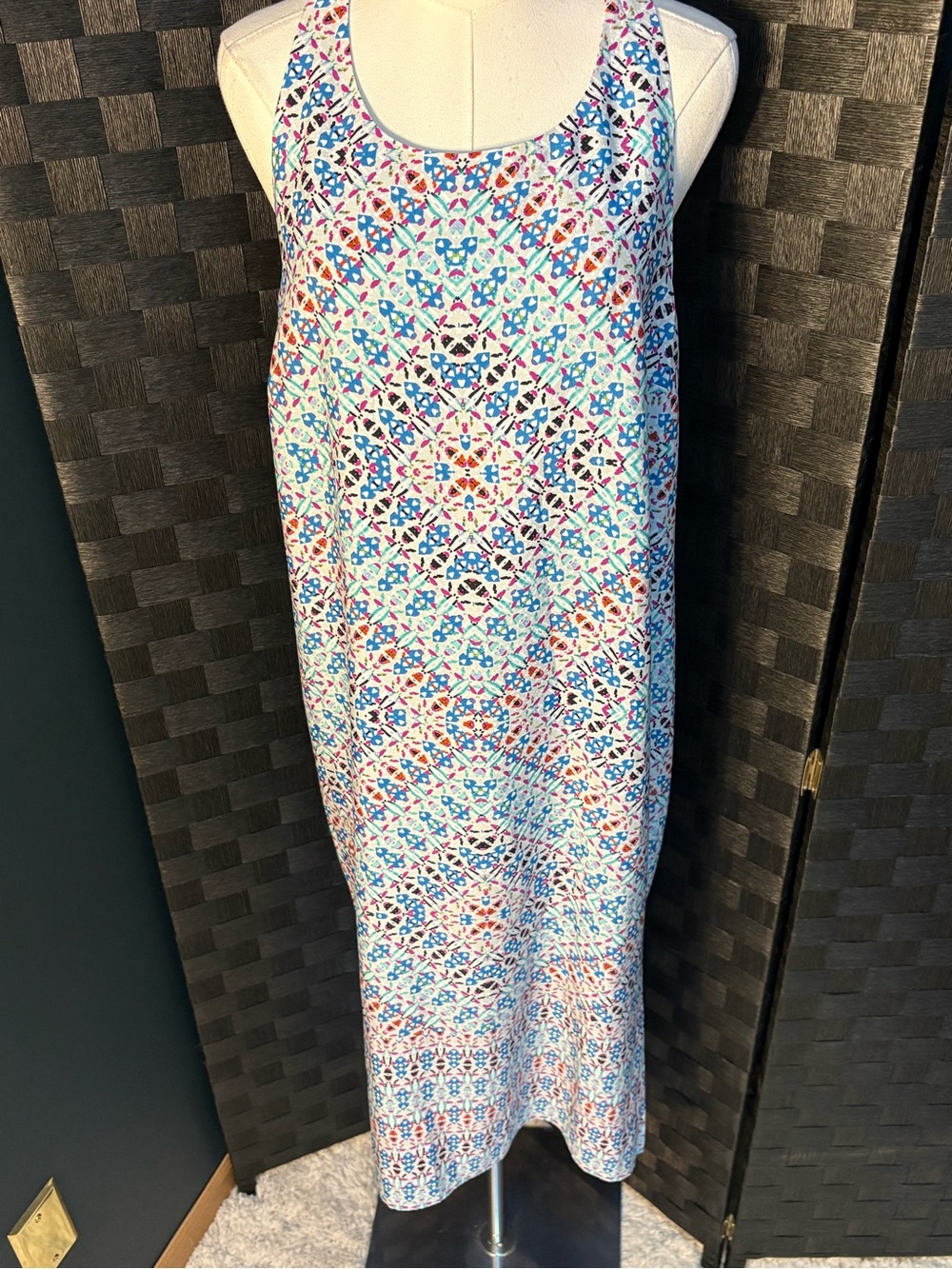 The Limited Boho Turquoise & Multicolor Mosaic Sleeveless Maxi Dress